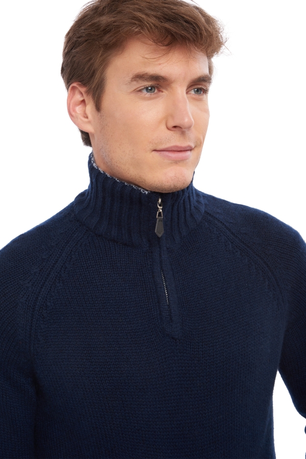 Cashmere men polo style sweaters olivier dress blue bayou l