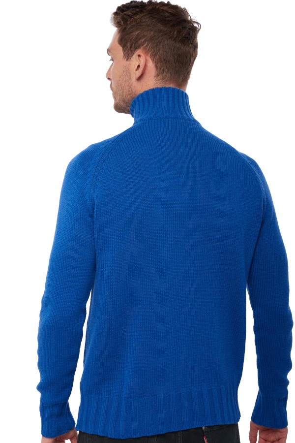 Cashmere men polo style sweaters olivier lapis blue dove chine 4xl