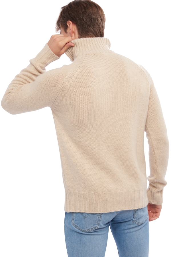 Cashmere men polo style sweaters olivier natural beige natural brown 2xl