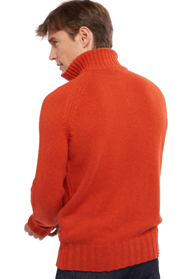 Cashmere men polo style sweaters olivier paprika toast 3xl