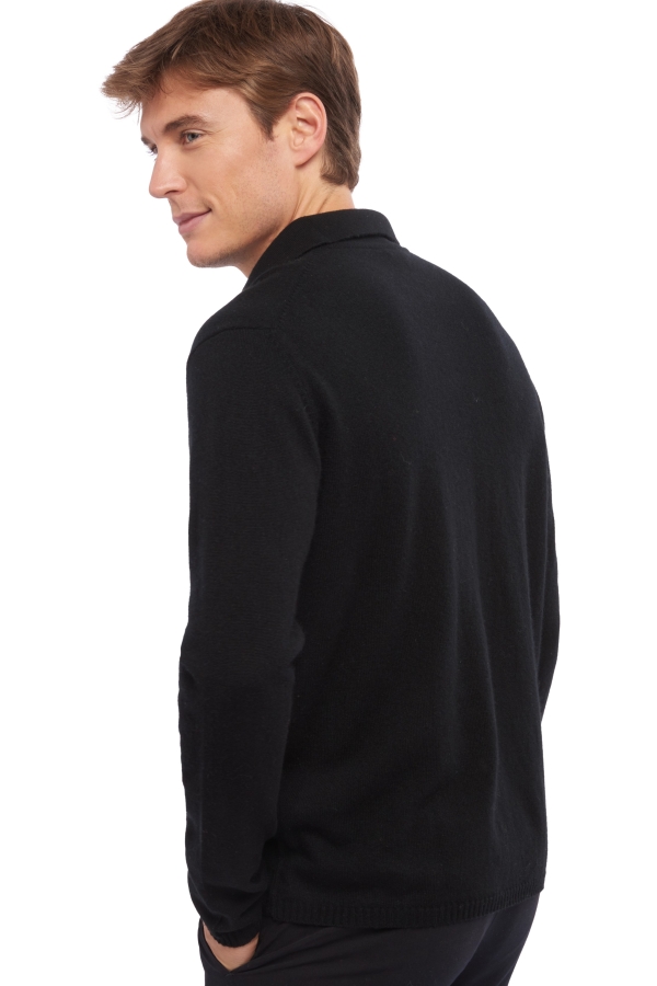 Cashmere men polo style sweaters scott black grey marl 4xl