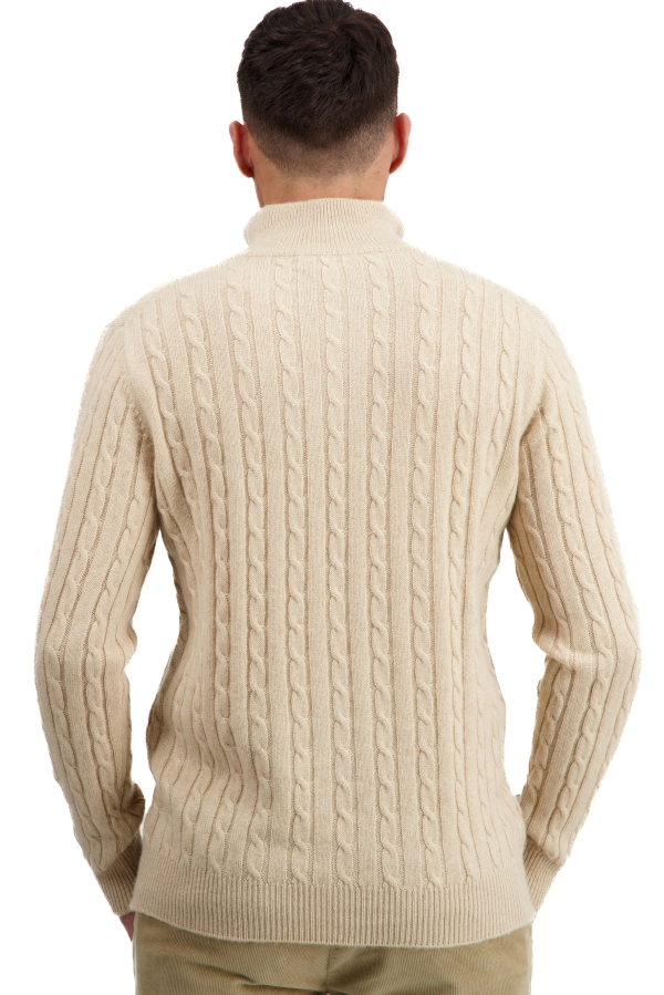 Cashmere men polo style sweaters taurus natural beige s