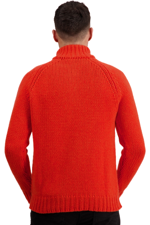 Cashmere men polo style sweaters tripoli bloody orange paprika 2xl