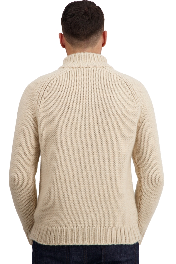 Cashmere men polo style sweaters tripoli natural winter dawn natural beige 3xl