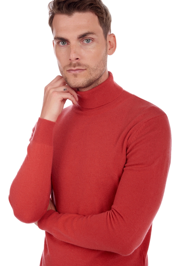 Cashmere men roll neck tarry first quite coral m