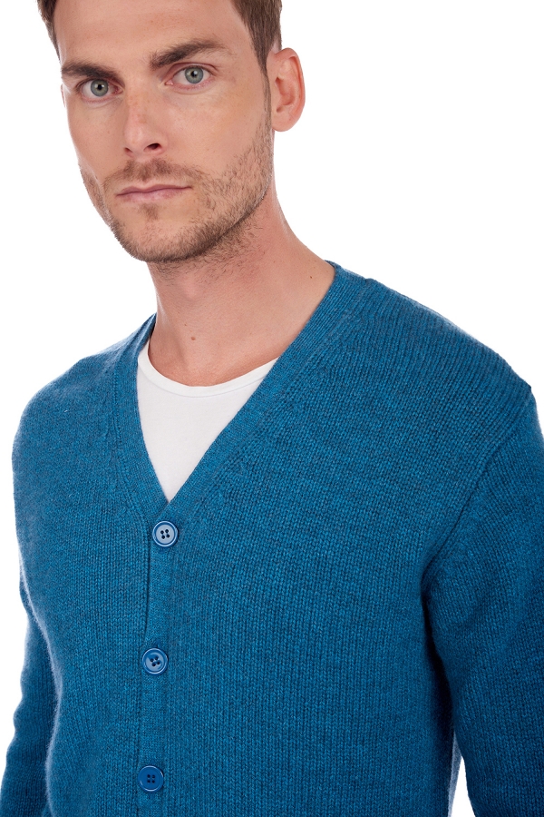 Cashmere men waistcoat sleeveless sweaters aden manor blue 4xl