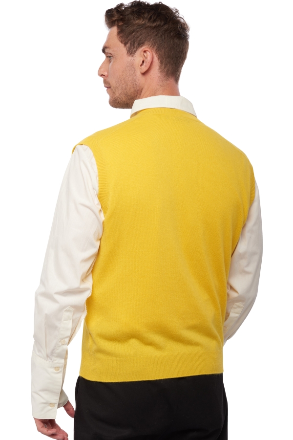 Cashmere men waistcoat sleeveless sweaters balthazar cyber yellow 4xl
