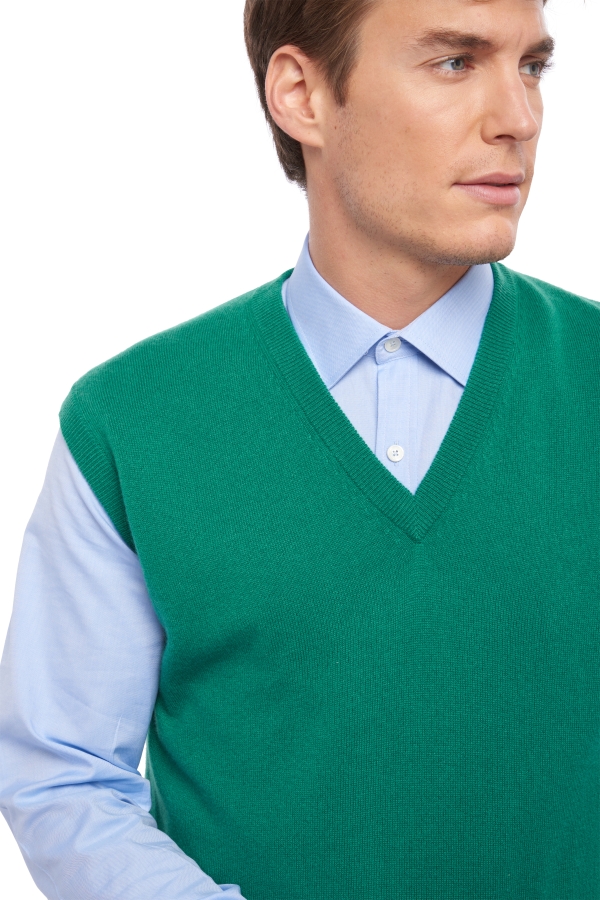 Cashmere men waistcoat sleeveless sweaters balthazar evergreen m