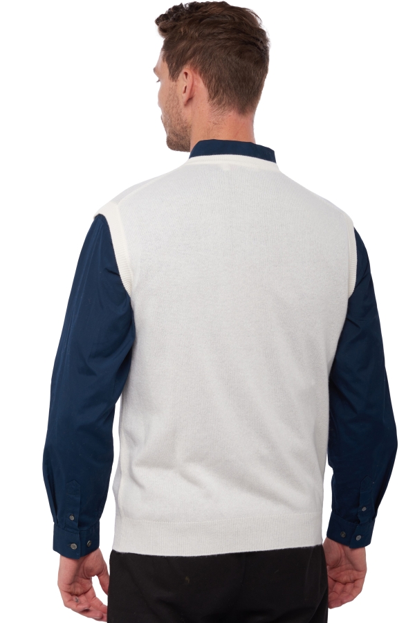 Cashmere men waistcoat sleeveless sweaters balthazar off white 2xl