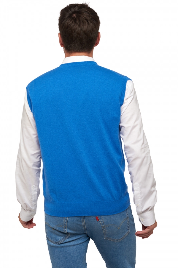 Cashmere men waistcoat sleeveless sweaters balthazar tetbury blue 2xl