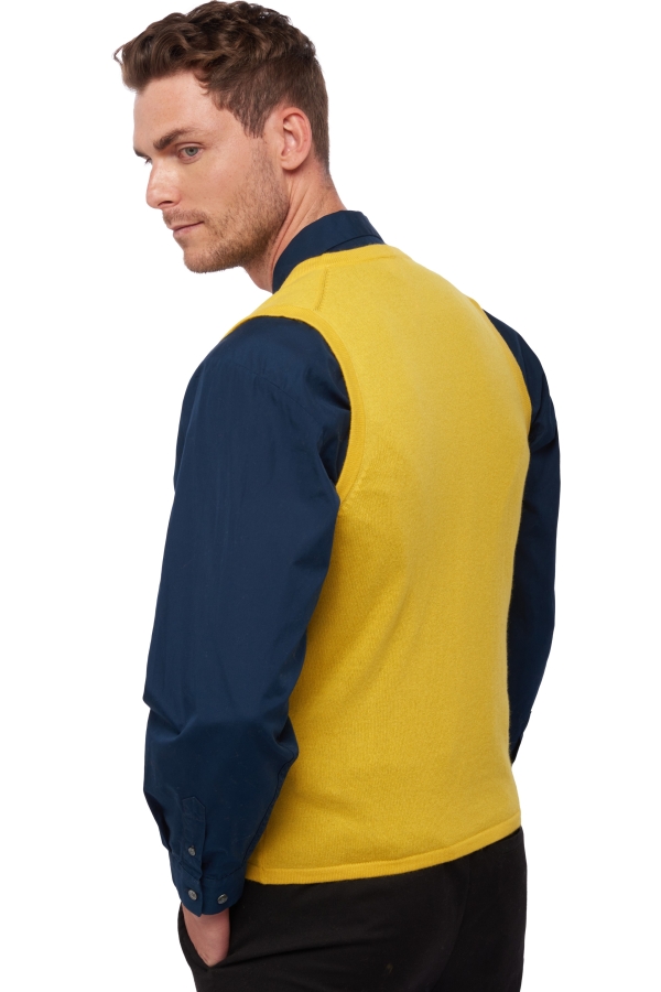Cashmere men waistcoat sleeveless sweaters basile cyber yellow xl