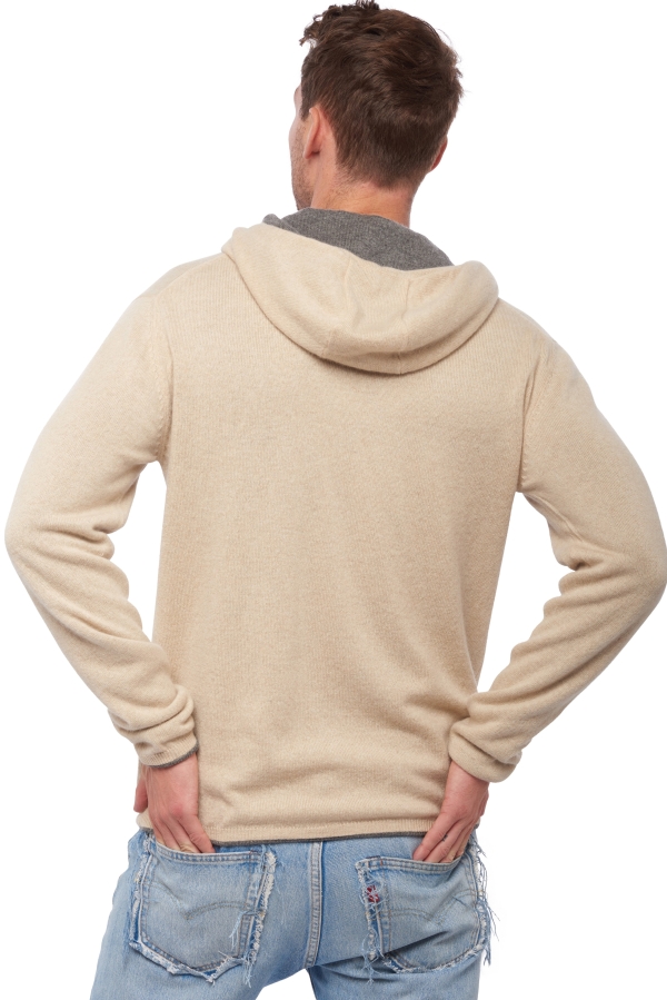 Cashmere men waistcoat sleeveless sweaters carson dove chine natural beige 3xl