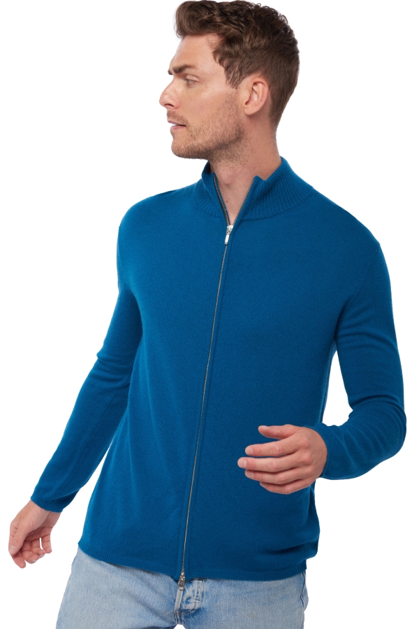 Cashmere men waistcoat sleeveless sweaters elton canard blue m