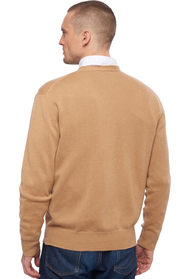 Cashmere men waistcoat sleeveless sweaters leon camel 4xl