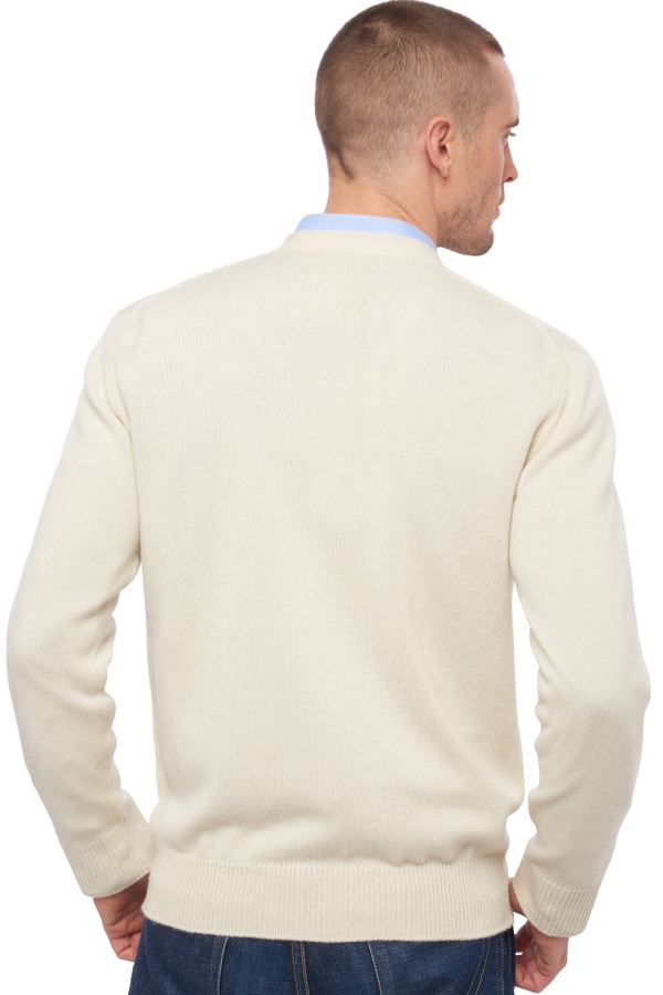 Cashmere men waistcoat sleeveless sweaters leon ecru 4xl