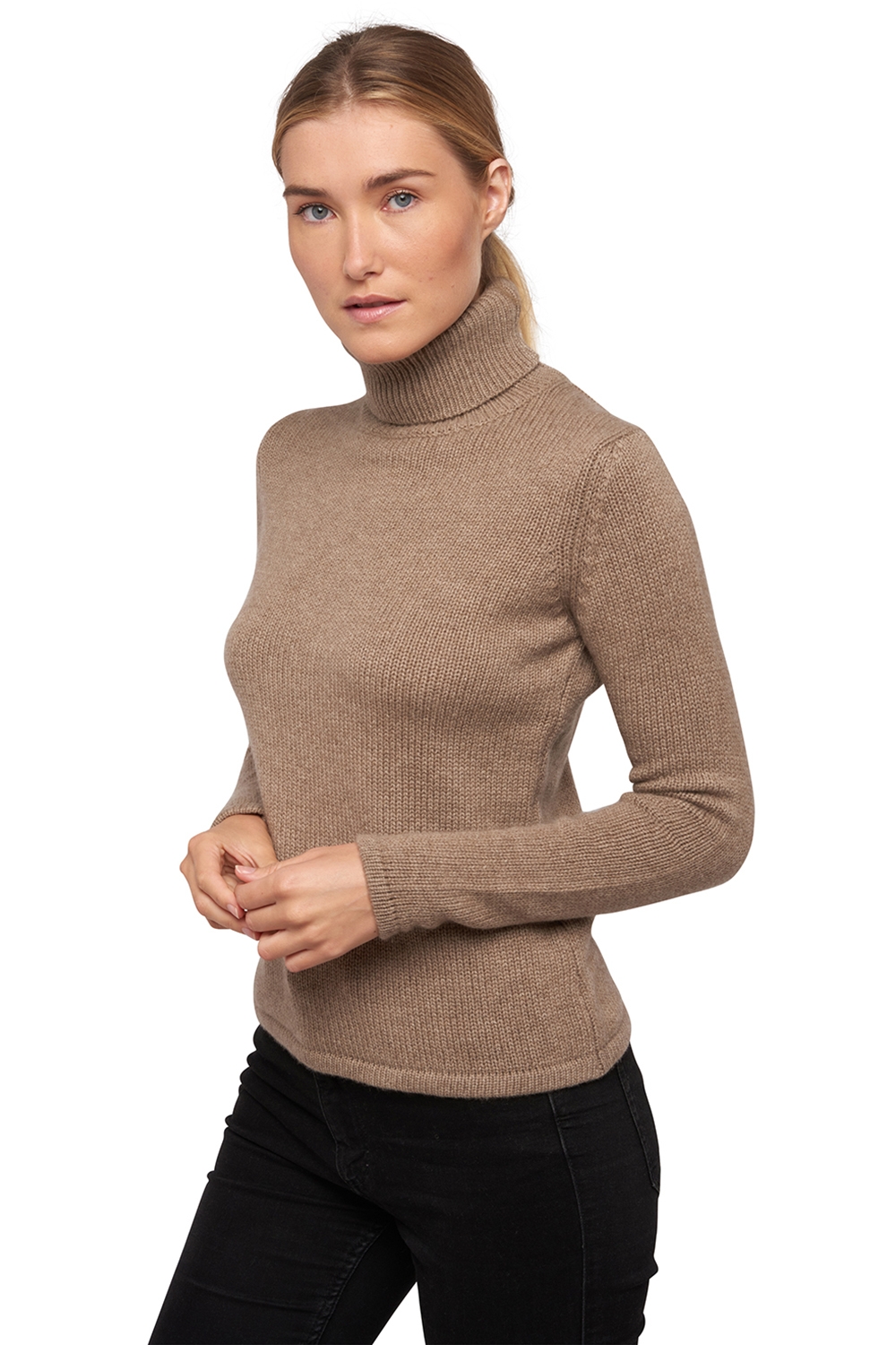  ladies chunky sweater natural aka natural brown m