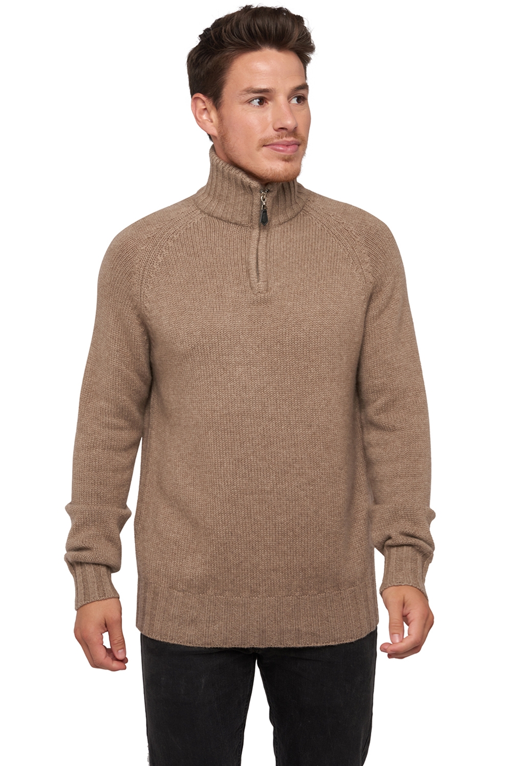  men polo style sweaters natural viero natural brown 2xl