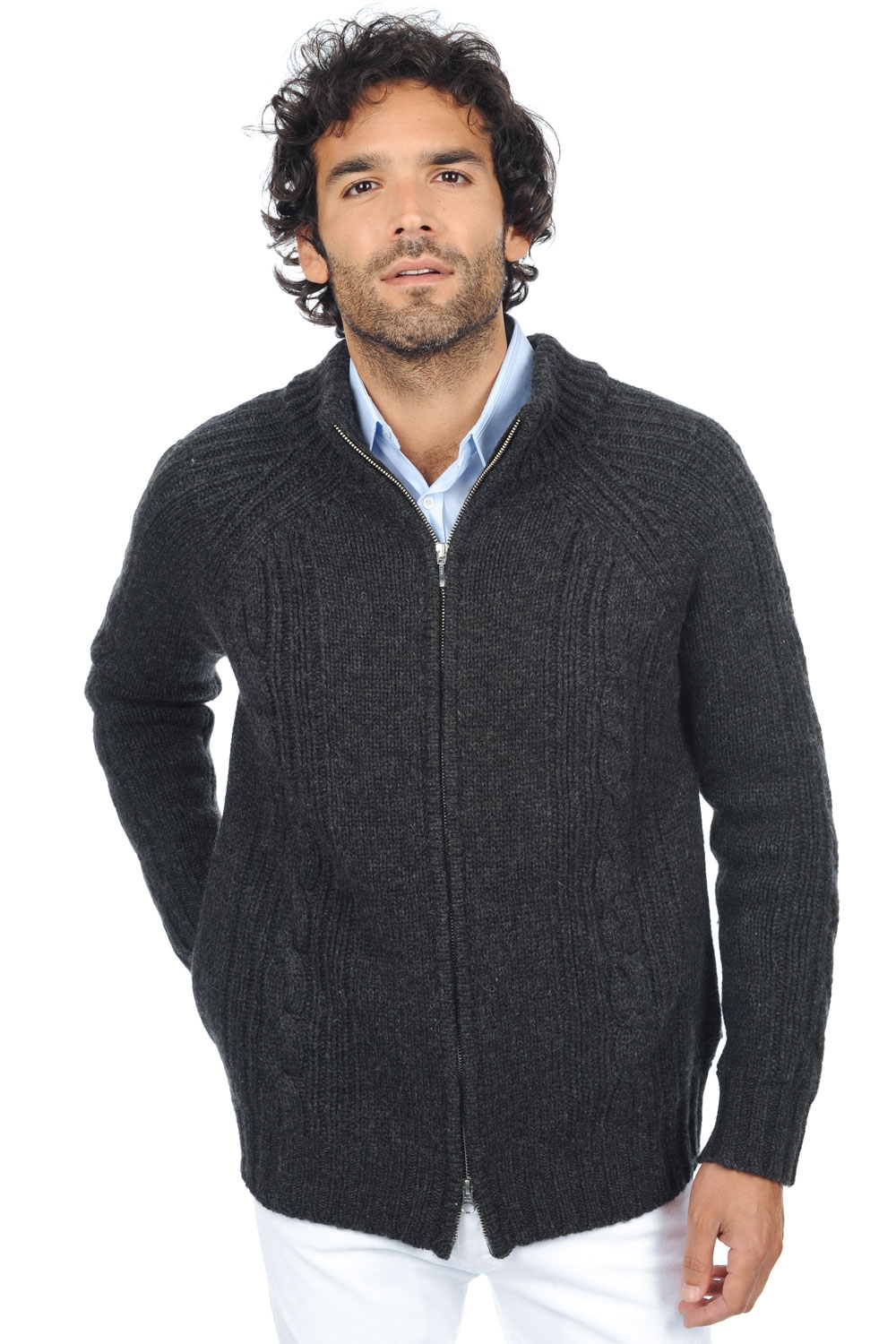Camel men chunky sweater thais charcoal xs