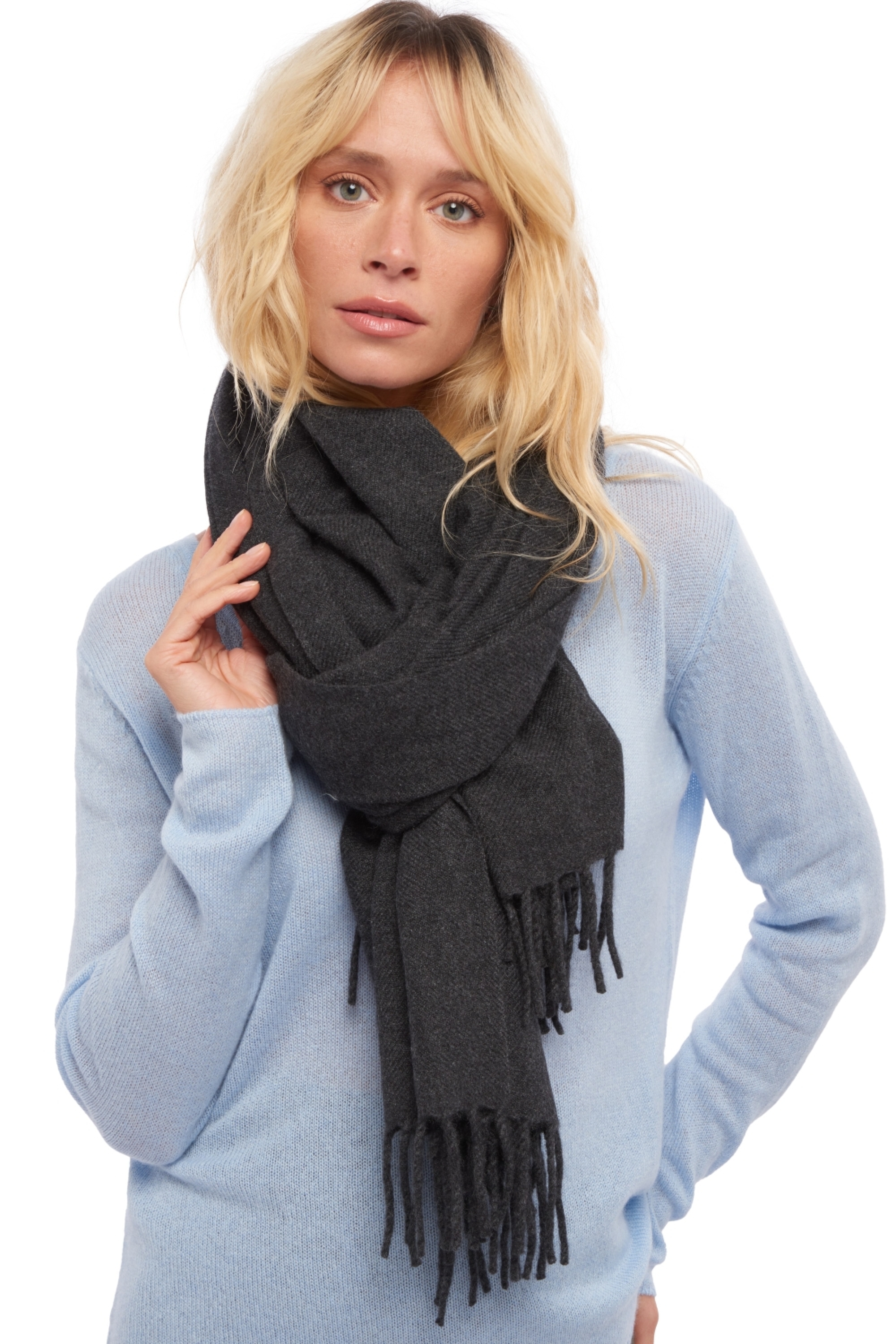 Cashmere accessories niry charcoal marl 200x90cm