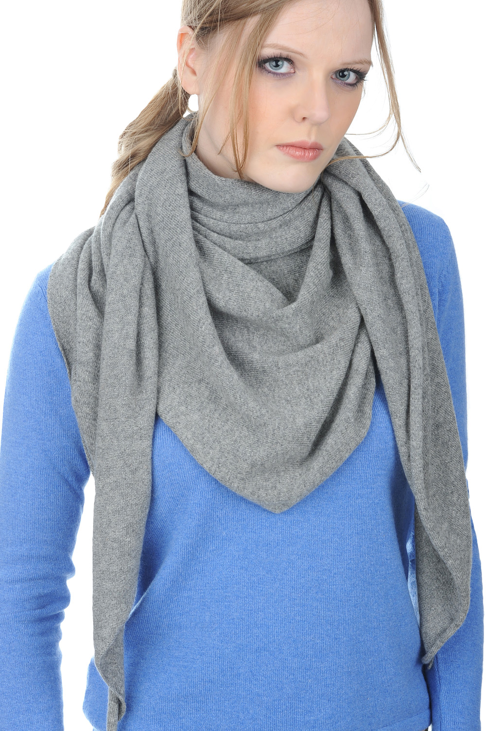 Cashmere accessories scarf mufflers argan grey marl one size