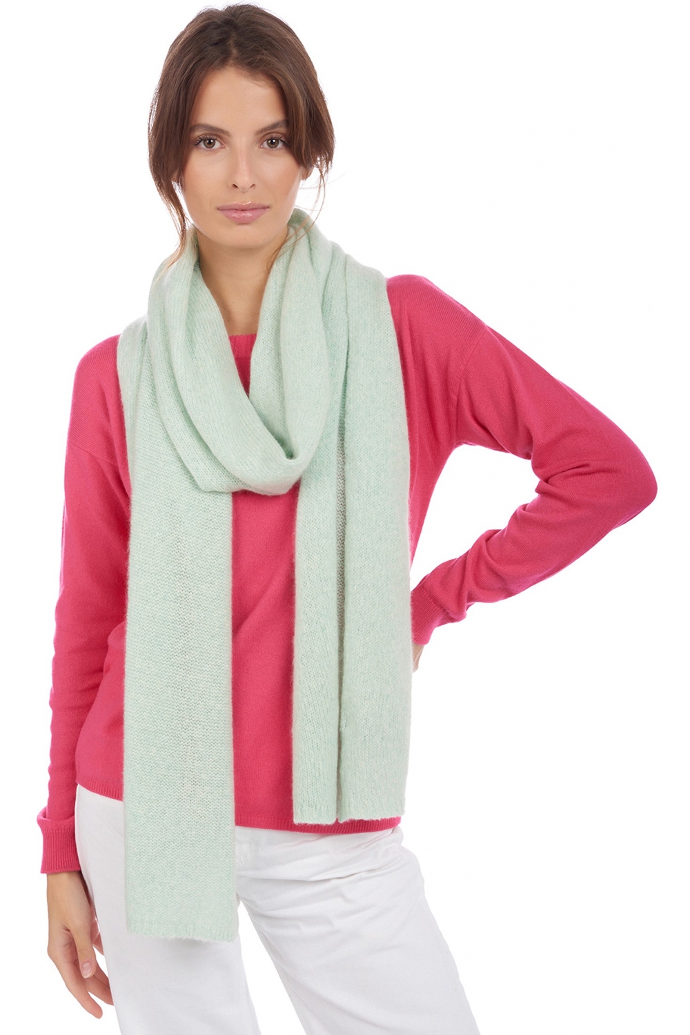Cashmere accessories scarf mufflers byblos celadon 220 x 38 cm