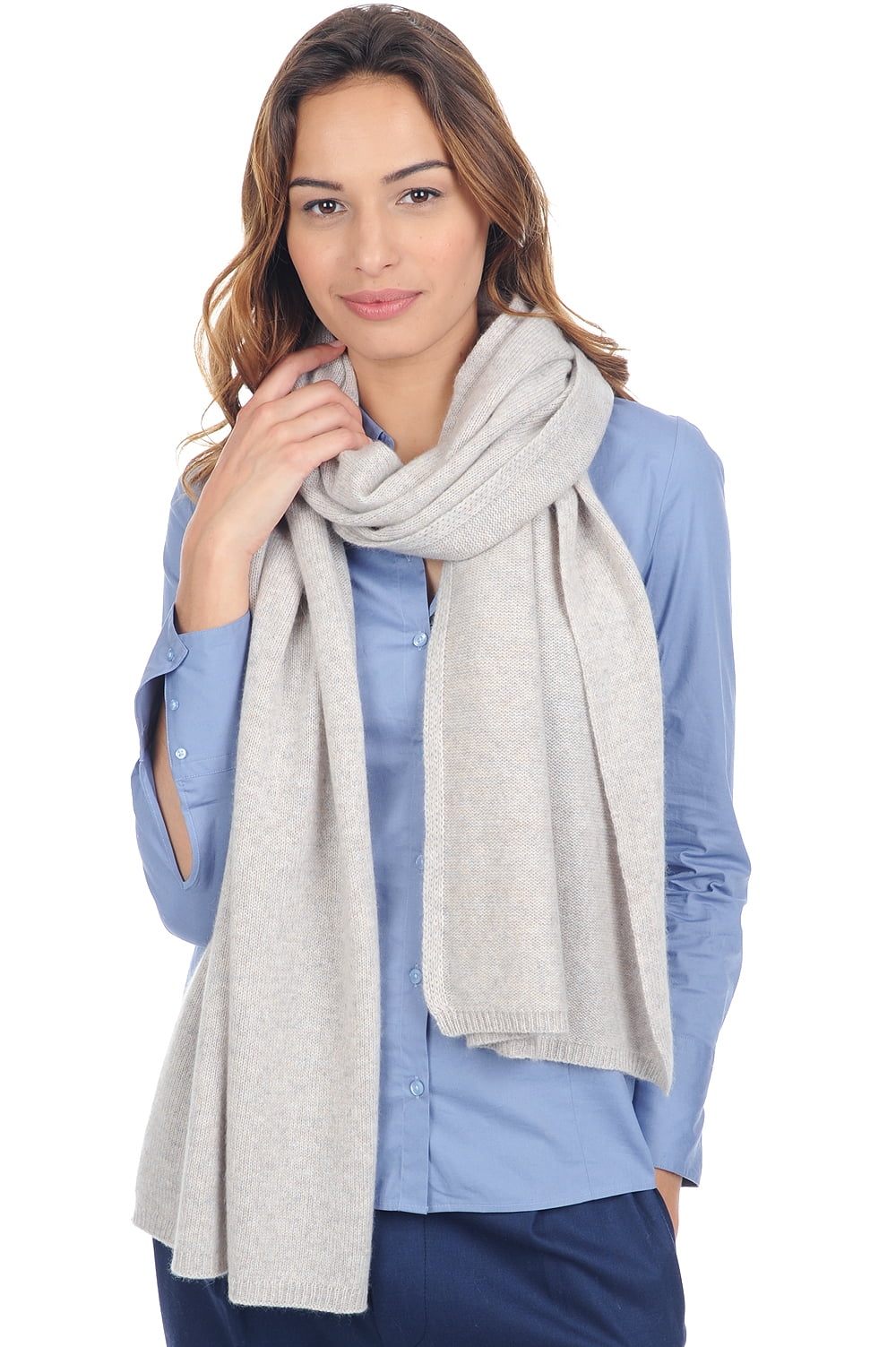 Cashmere accessories scarf mufflers gribouille chinchilla 210 x 45 cm