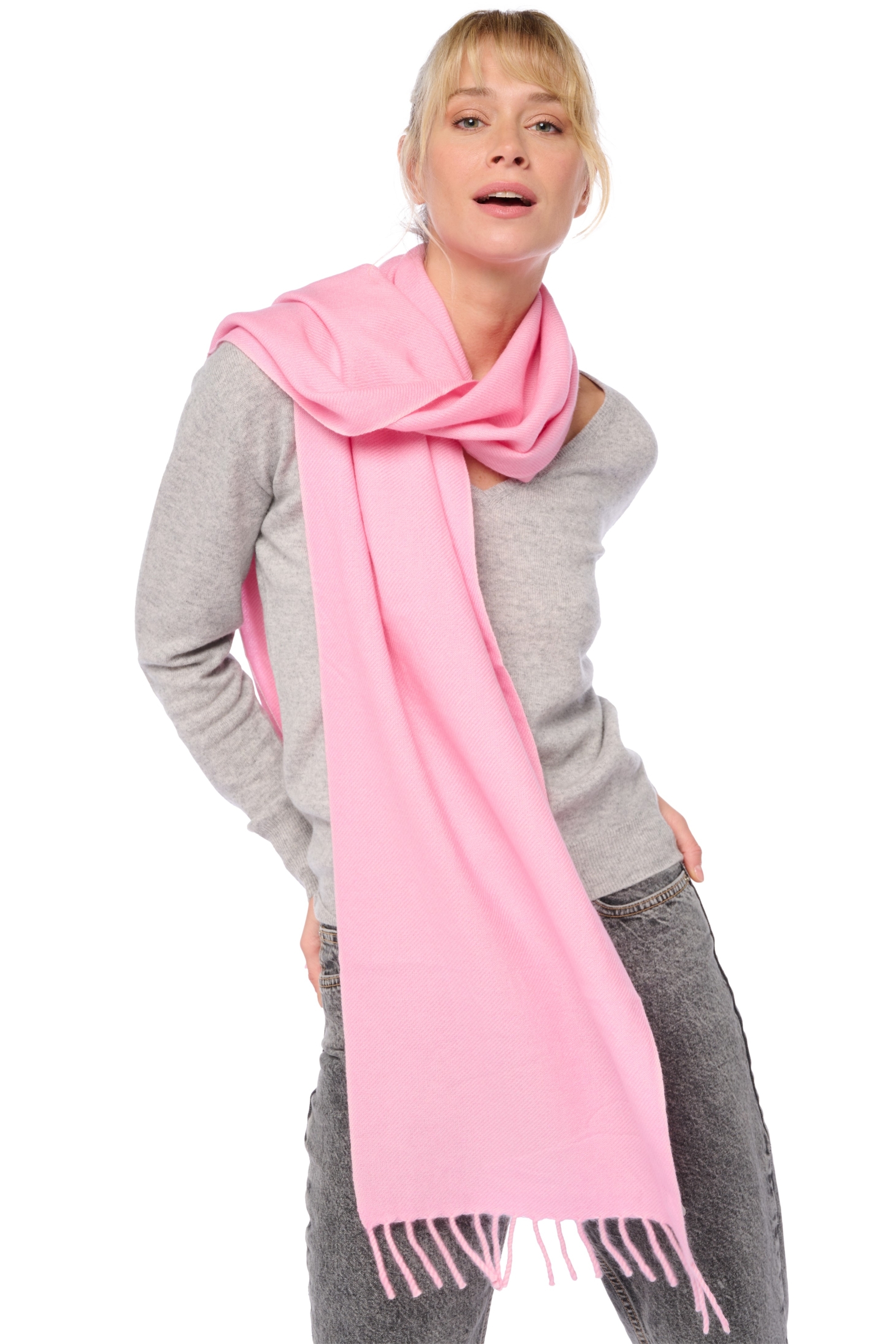 Cashmere accessories scarf mufflers kazu200 blushing bride 200 x 35 cm