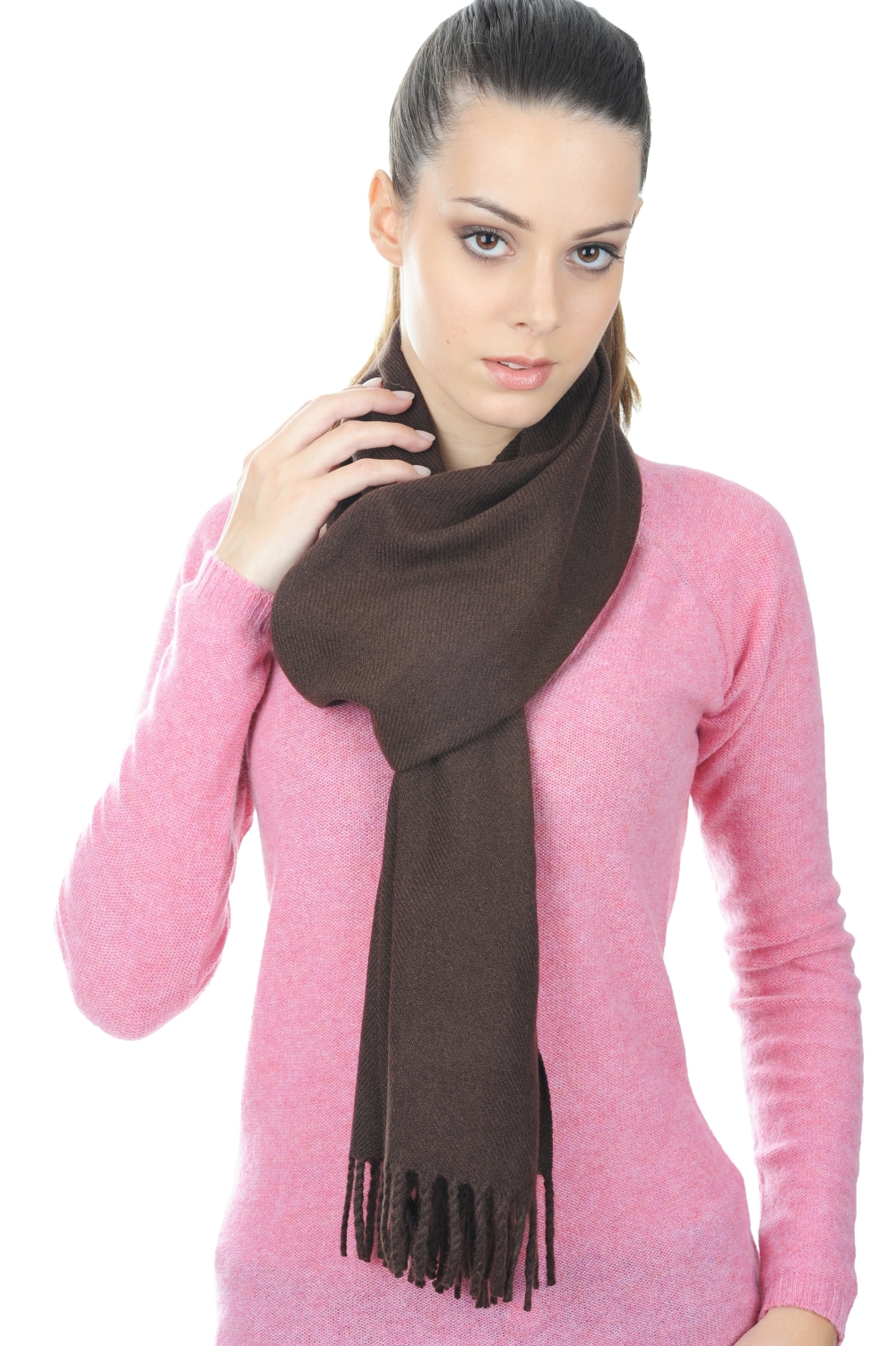 Cashmere accessories scarf mufflers kazu200 capuccino 200 x 35 cm