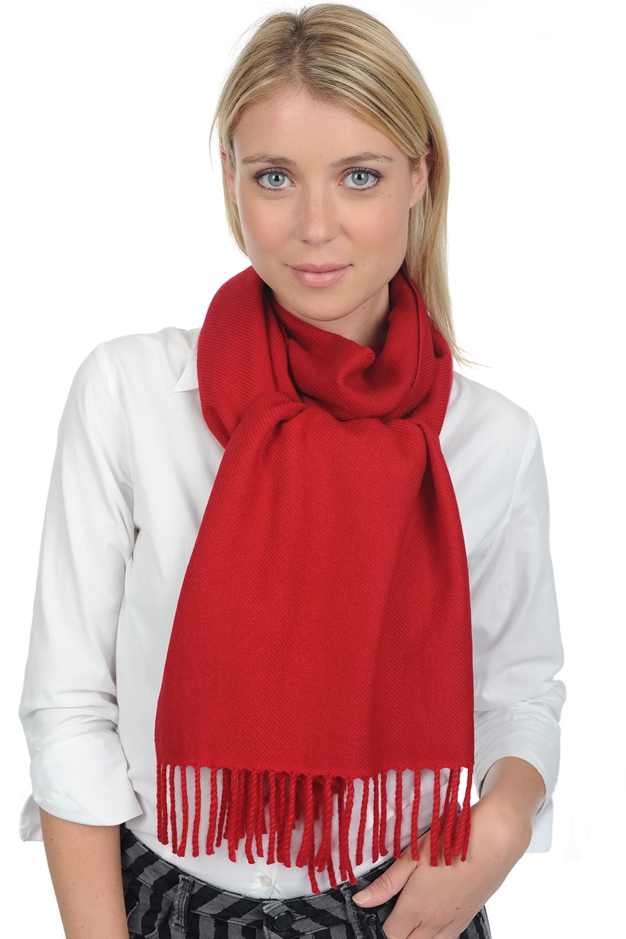 Cashmere accessories scarf mufflers kazu200 deep red 200 x 35 cm