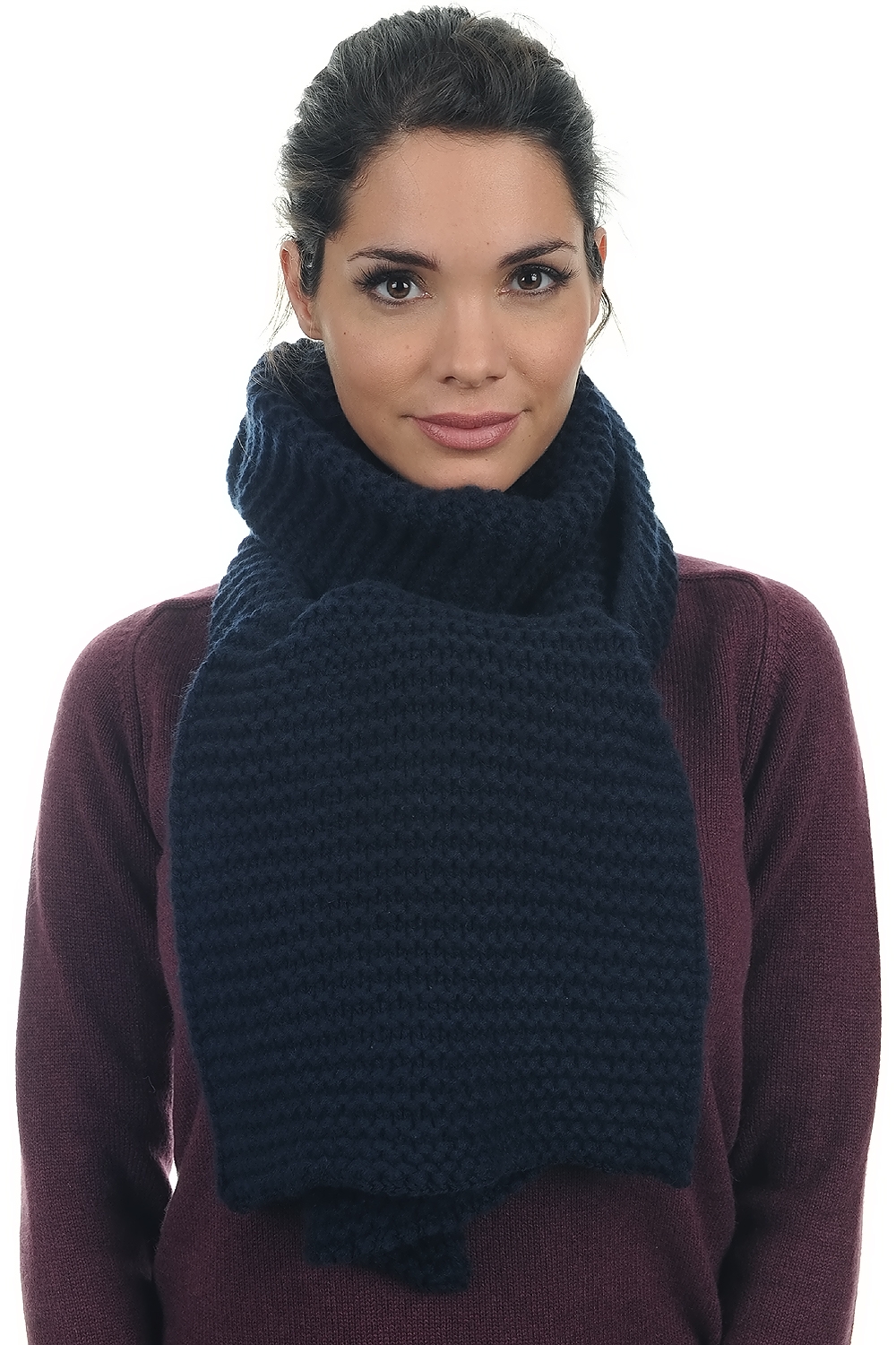 Cashmere accessories scarf mufflers manouche dress blue 190 x 26 cm