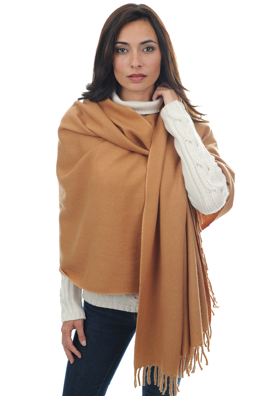 Cashmere accessories scarf mufflers niry camel desert 200x90cm