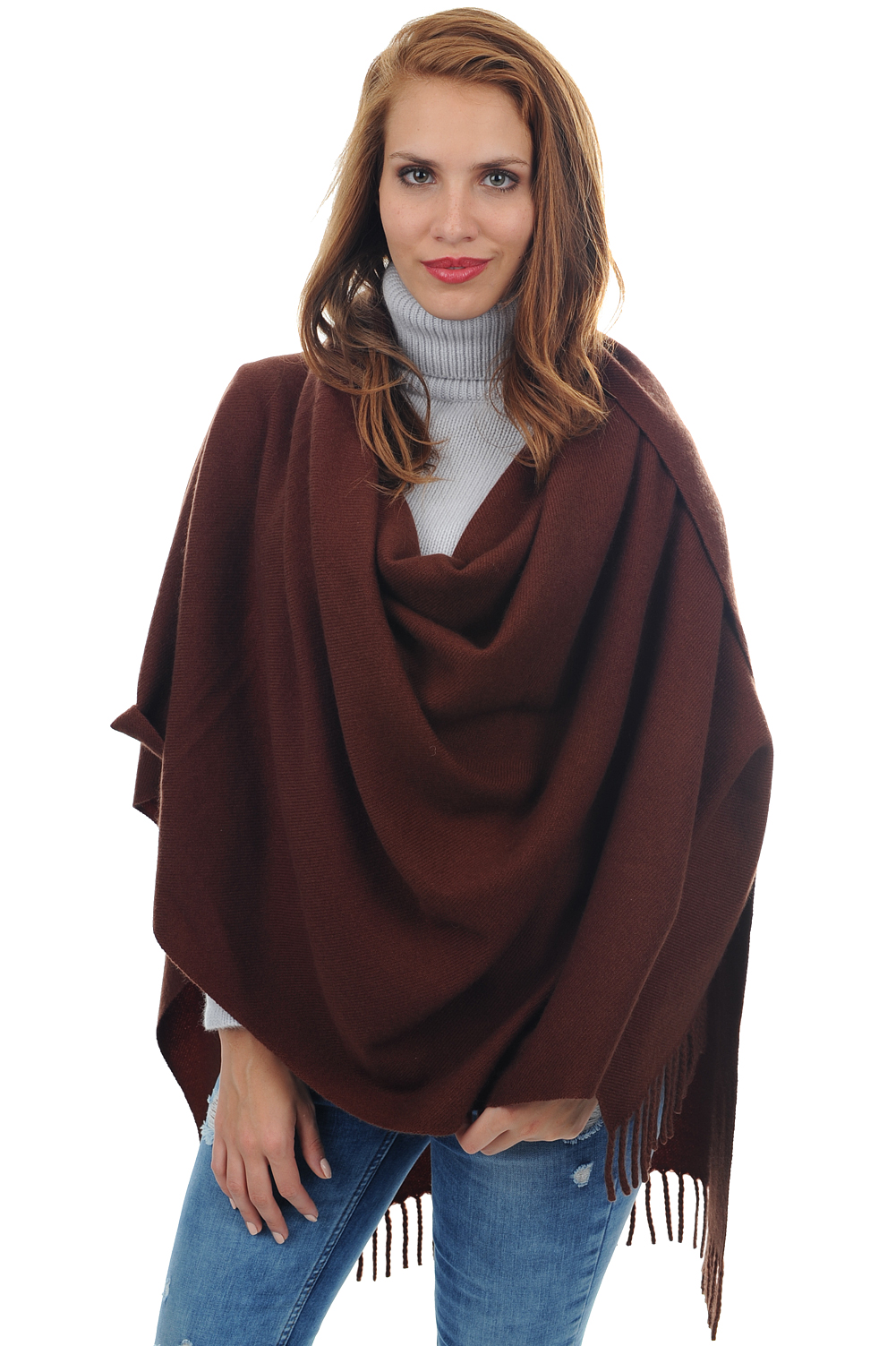 Cashmere accessories scarf mufflers niry chocolate 200x90cm