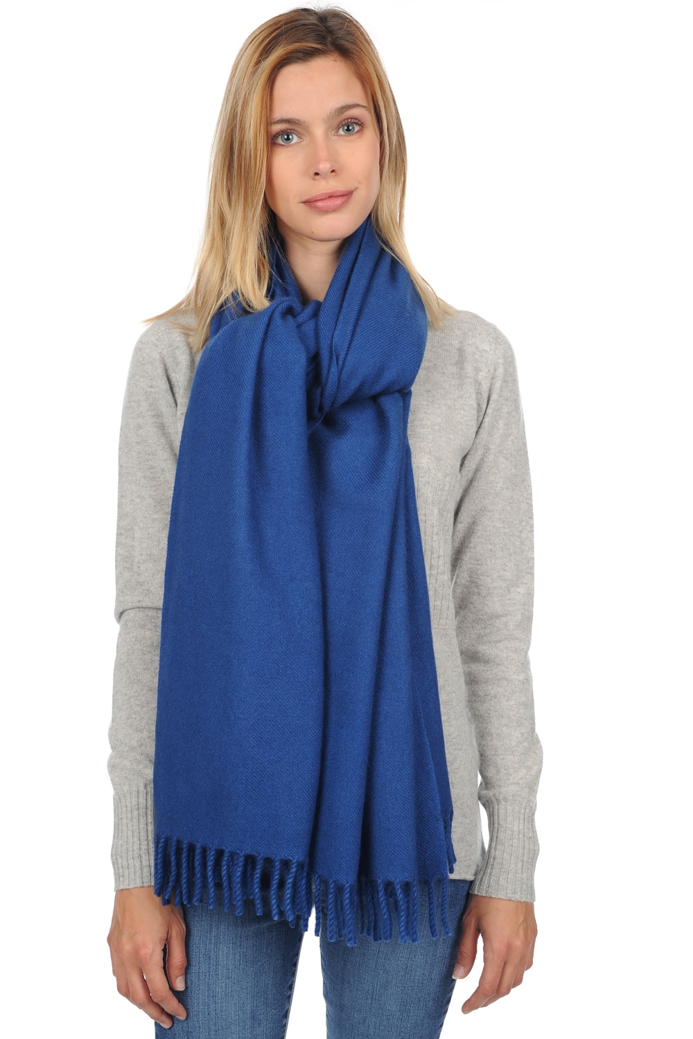 Cashmere accessories scarf mufflers niry dark blue 200x90cm