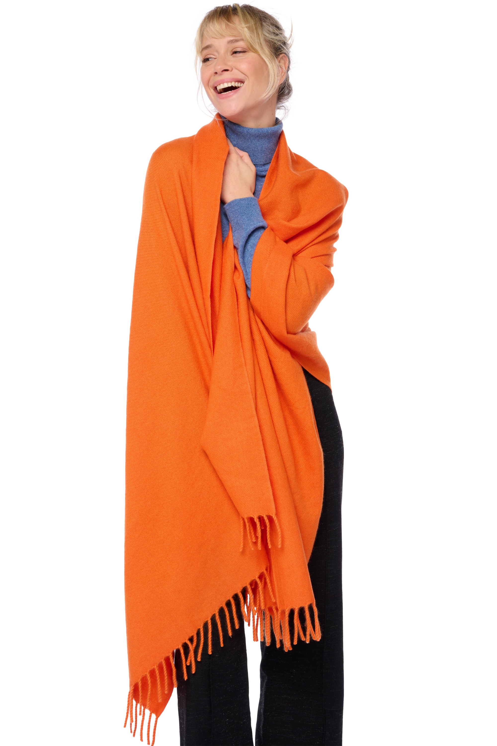 Cashmere accessories scarf mufflers niry orange popsicle 200x90cm