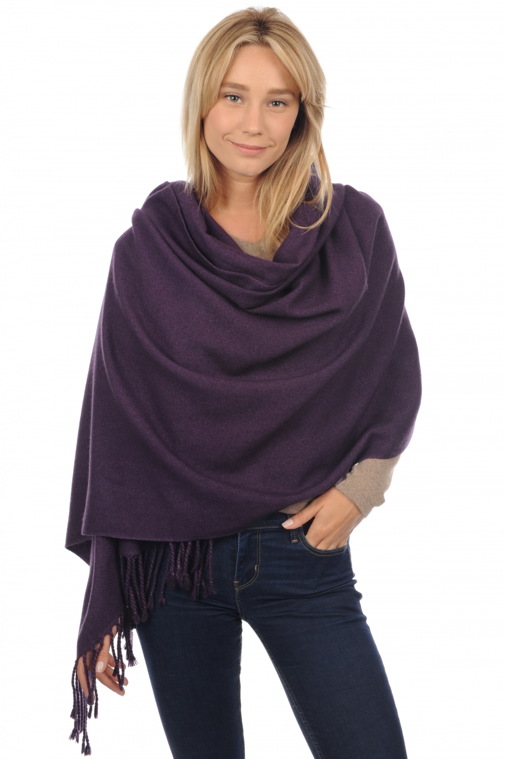 Cashmere accessories scarf mufflers niry purple violet 200x90cm