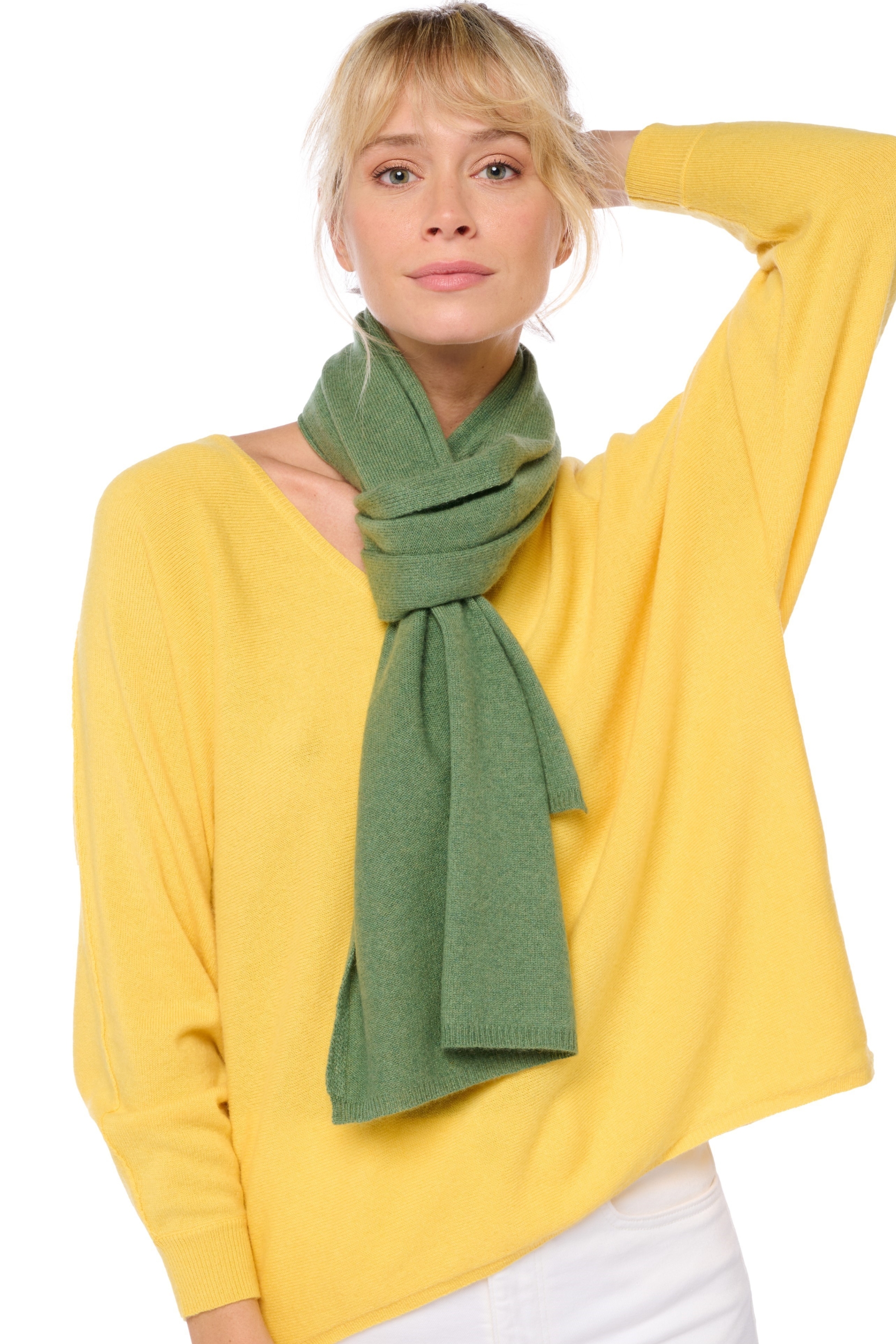 Cashmere accessories scarf mufflers ozone foliage 160 x 30 cm