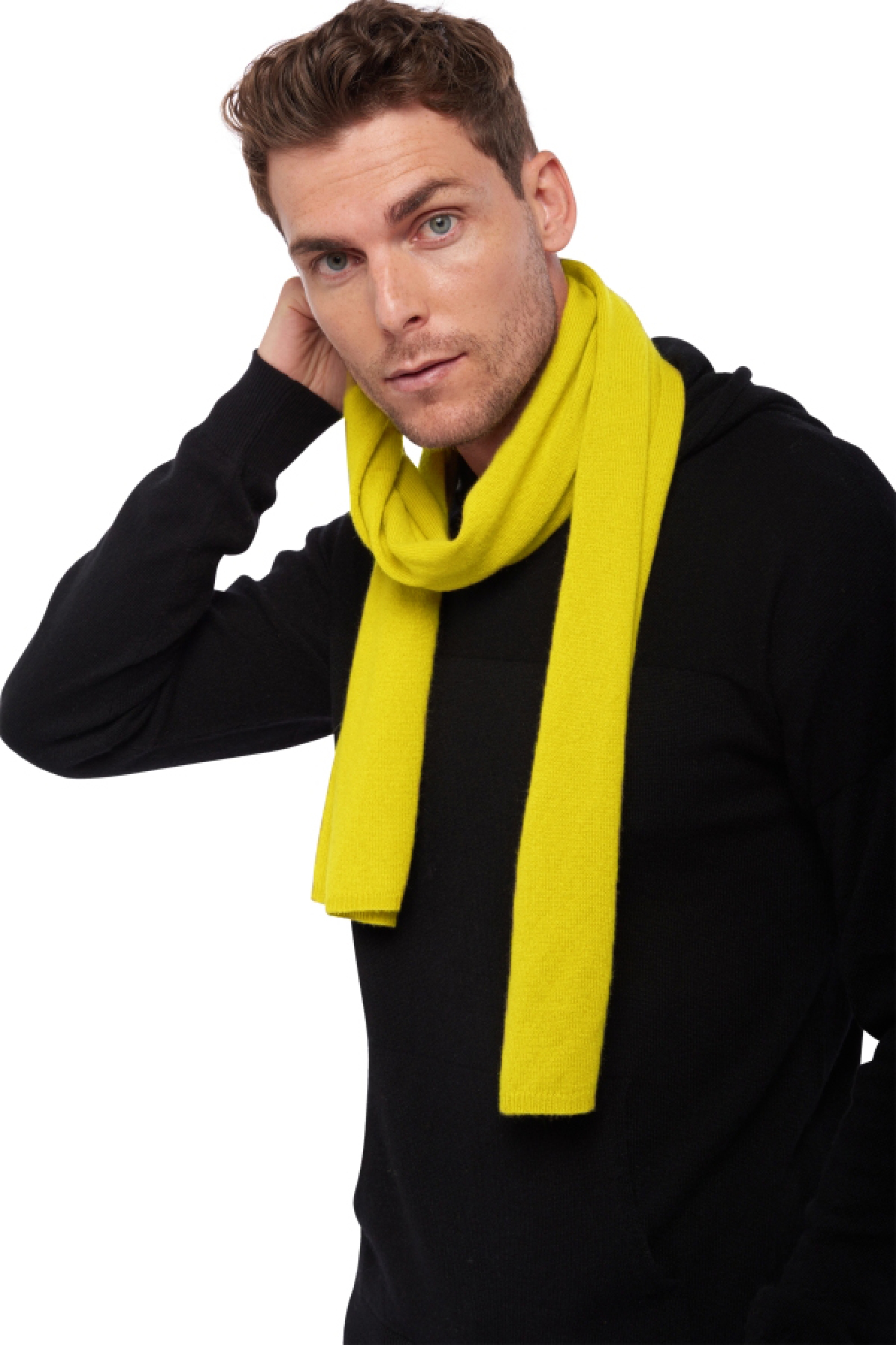 Cashmere accessories scarf mufflers ozone maize 160 x 30 cm