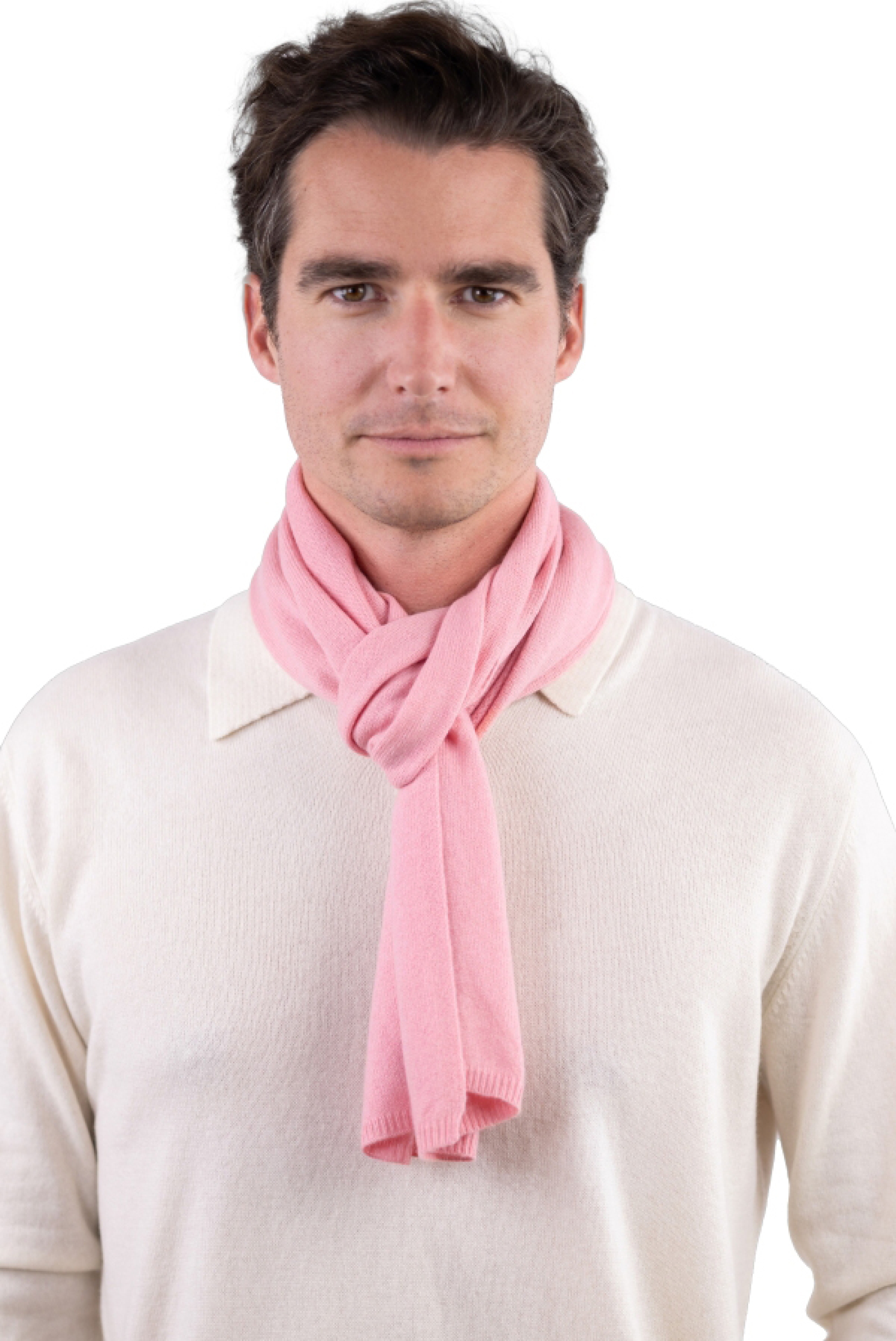 Cashmere accessories scarf mufflers ozone strawberry ice 160 x 30 cm