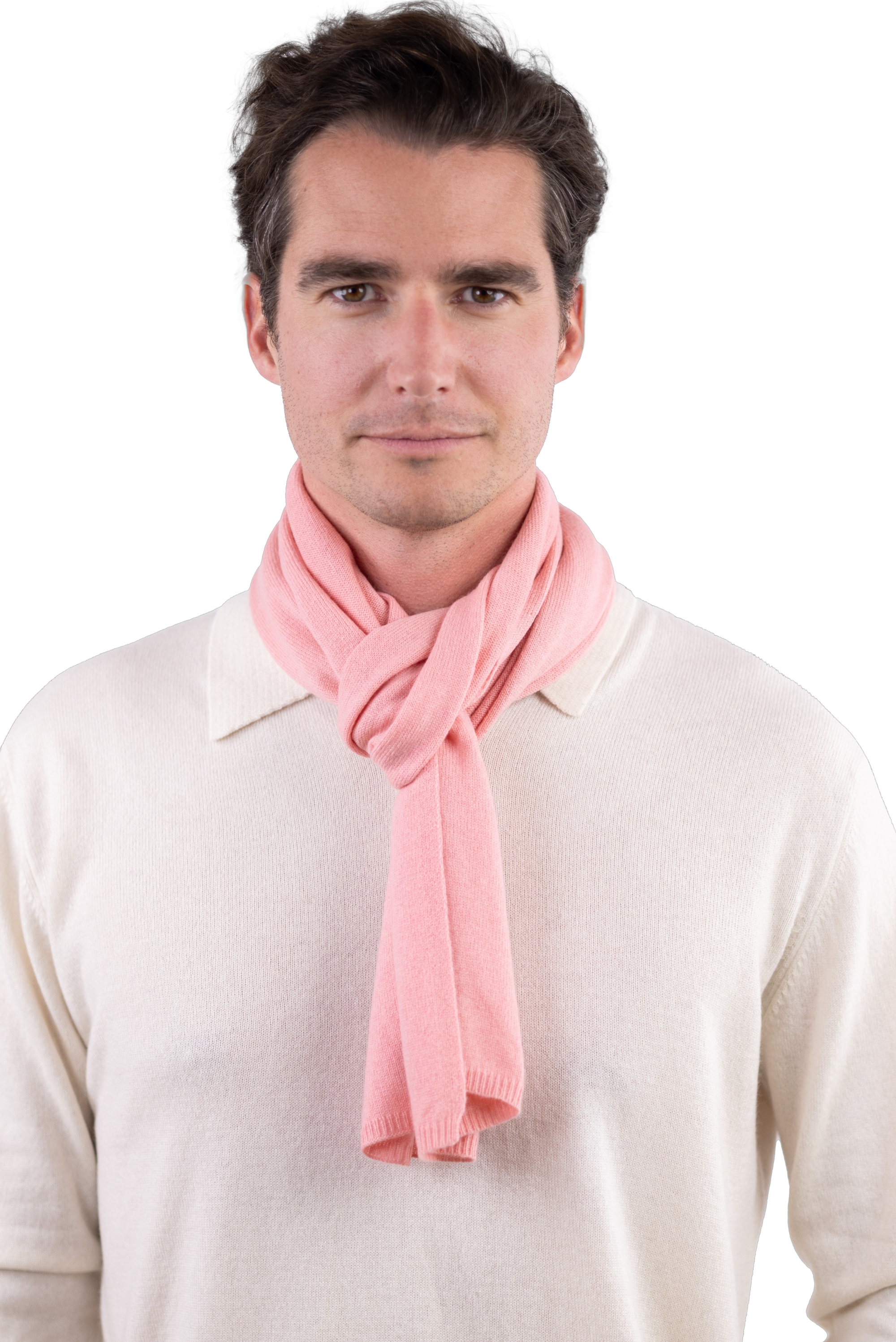 Cashmere accessories scarf mufflers ozone tea rose 160 x 30 cm