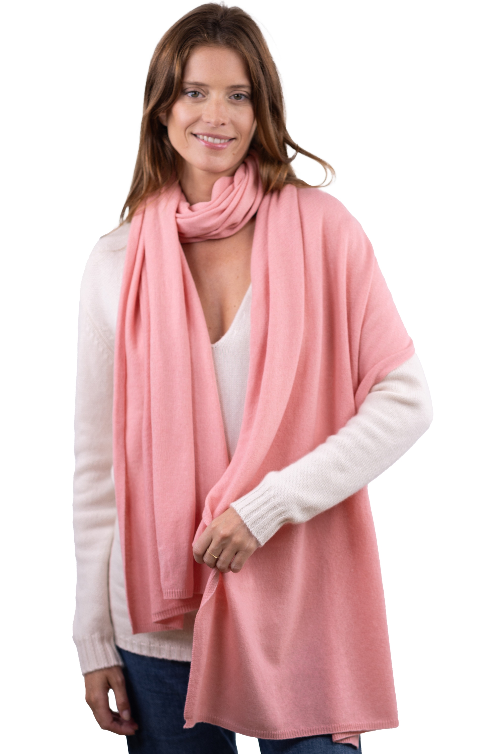 Cashmere accessories scarf mufflers wifi tea rose 230cm x 60cm