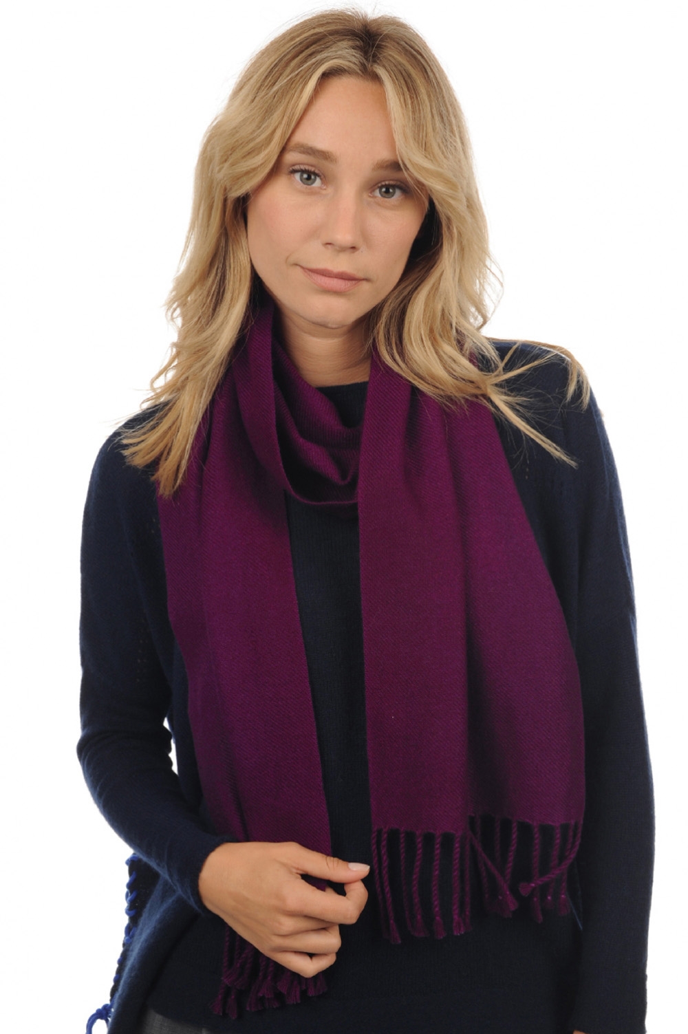 Cashmere accessories scarf mufflers zak170 bright violette 170 x 25 cm