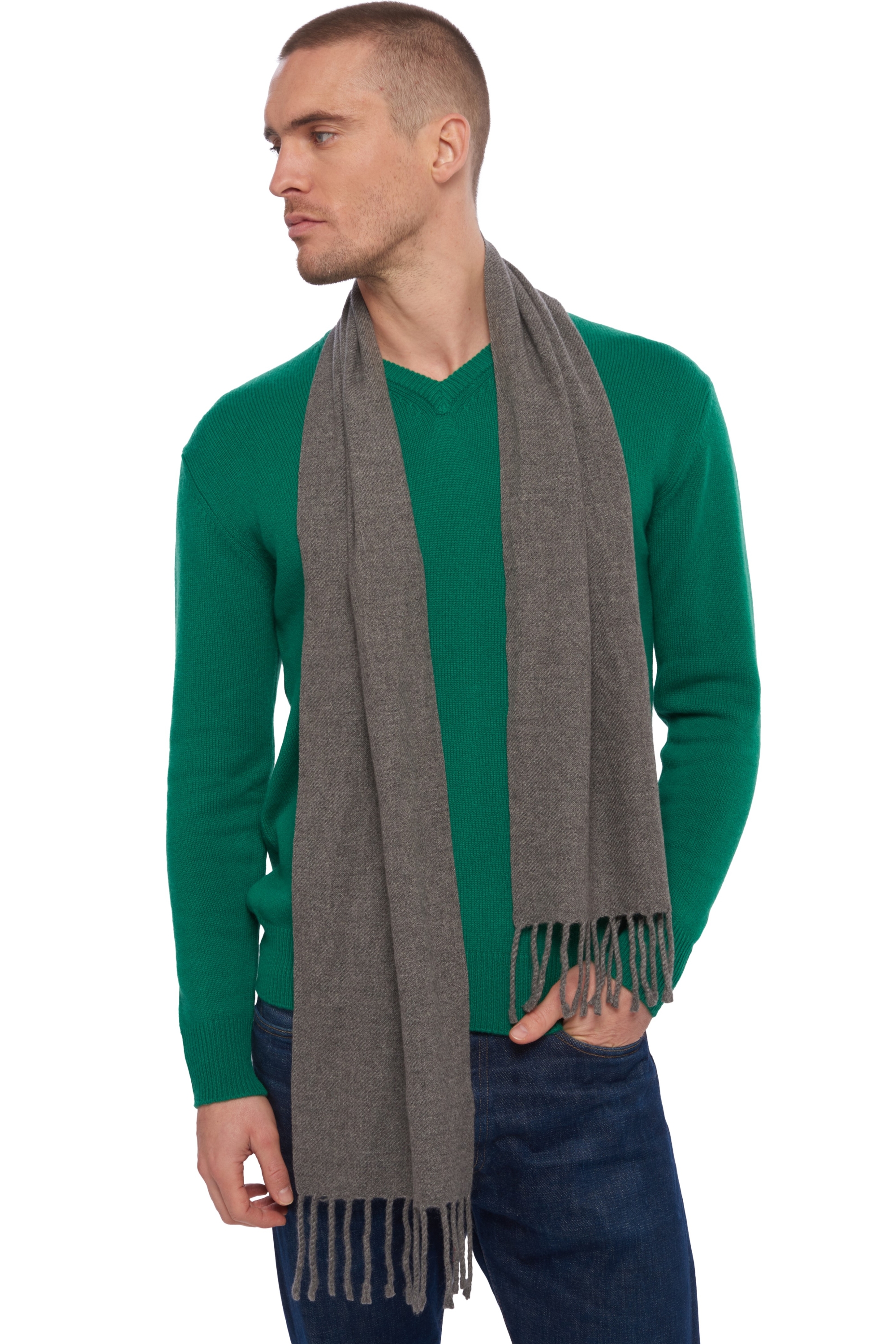 Cashmere accessories scarf mufflers zak170 dove chine 170 x 25 cm