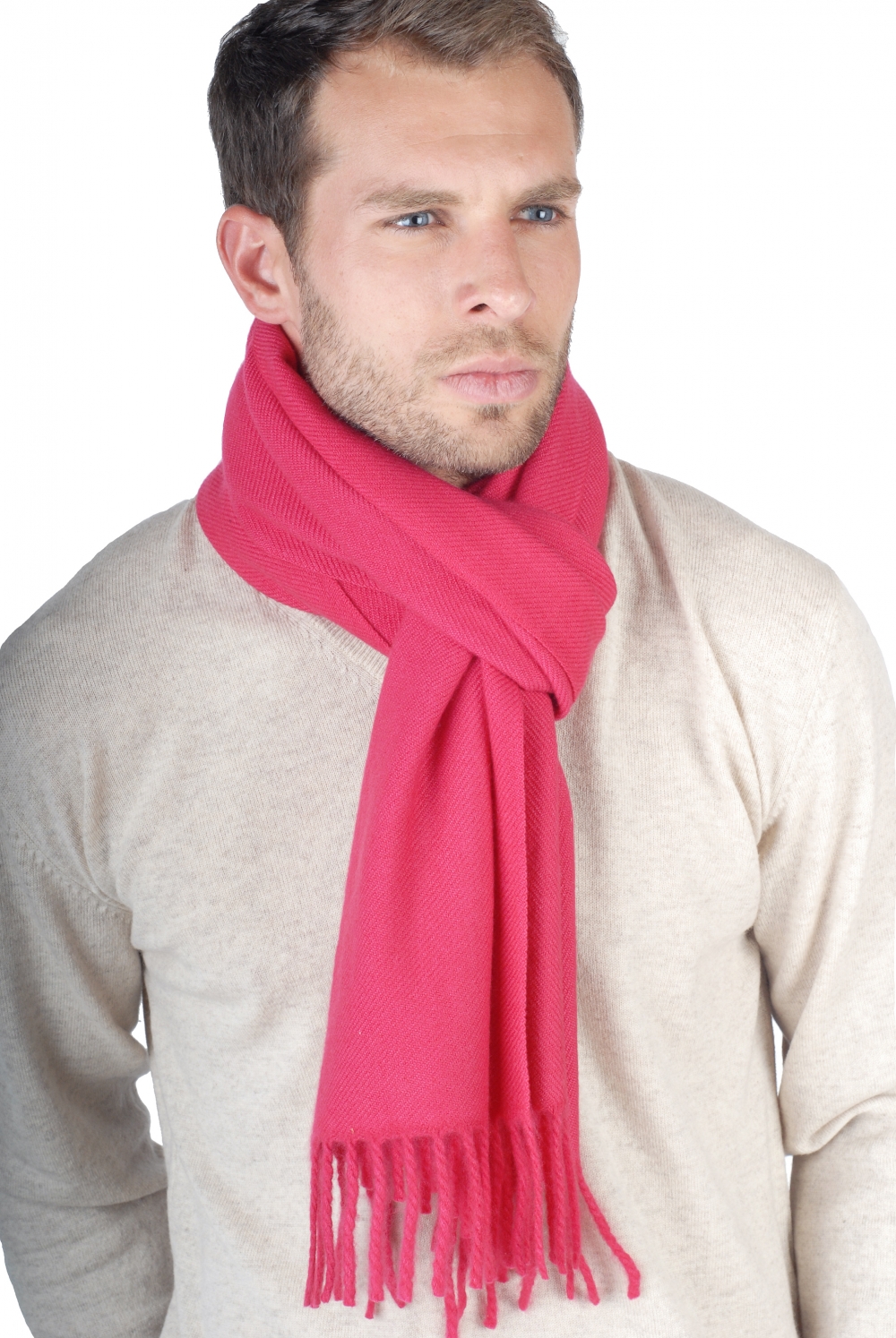 Cashmere accessories scarf mufflers zak200 bright rose 200 x 35 cm
