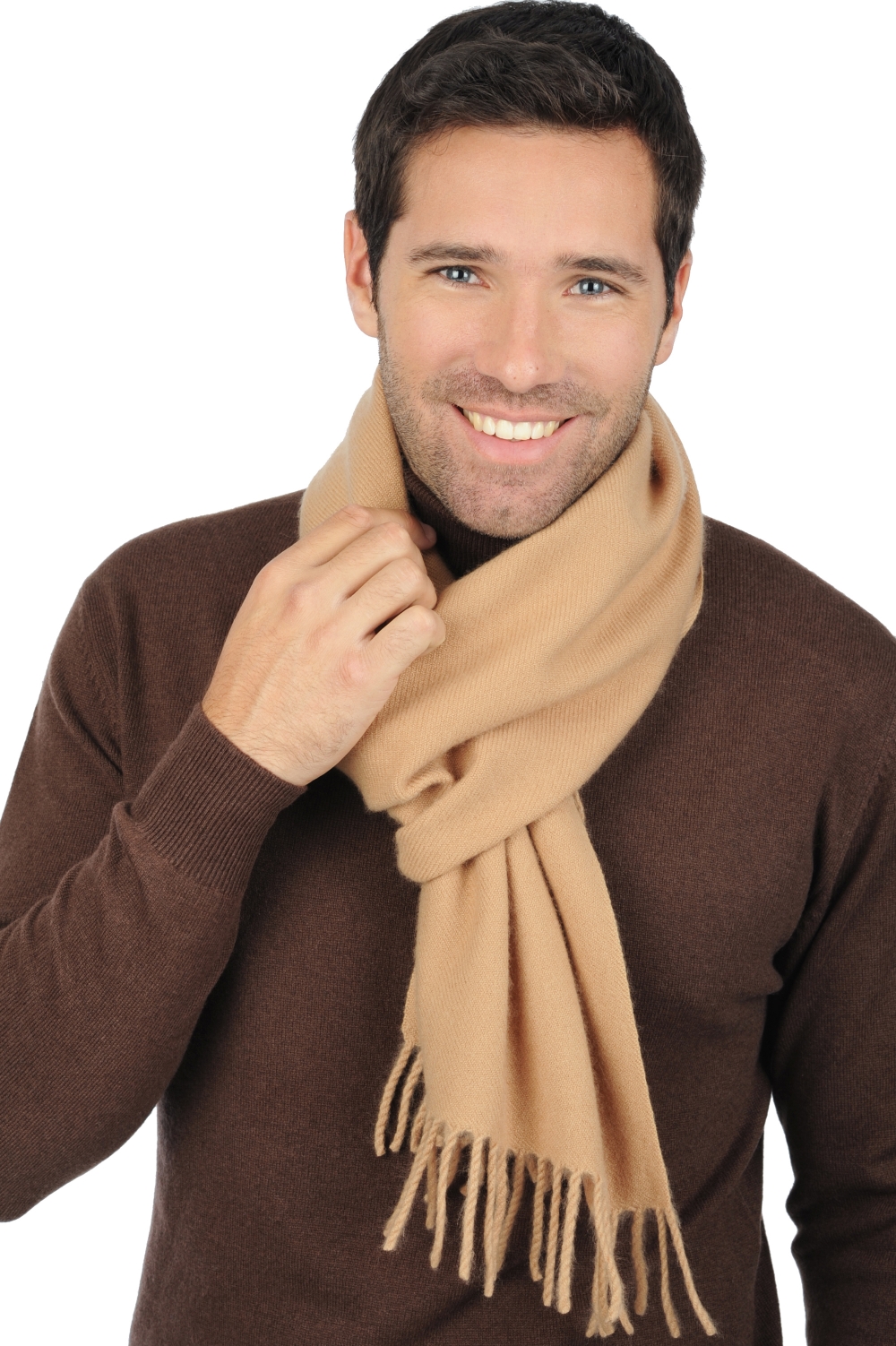 Cashmere accessories scarf mufflers zak200 camel desert 200 x 35 cm