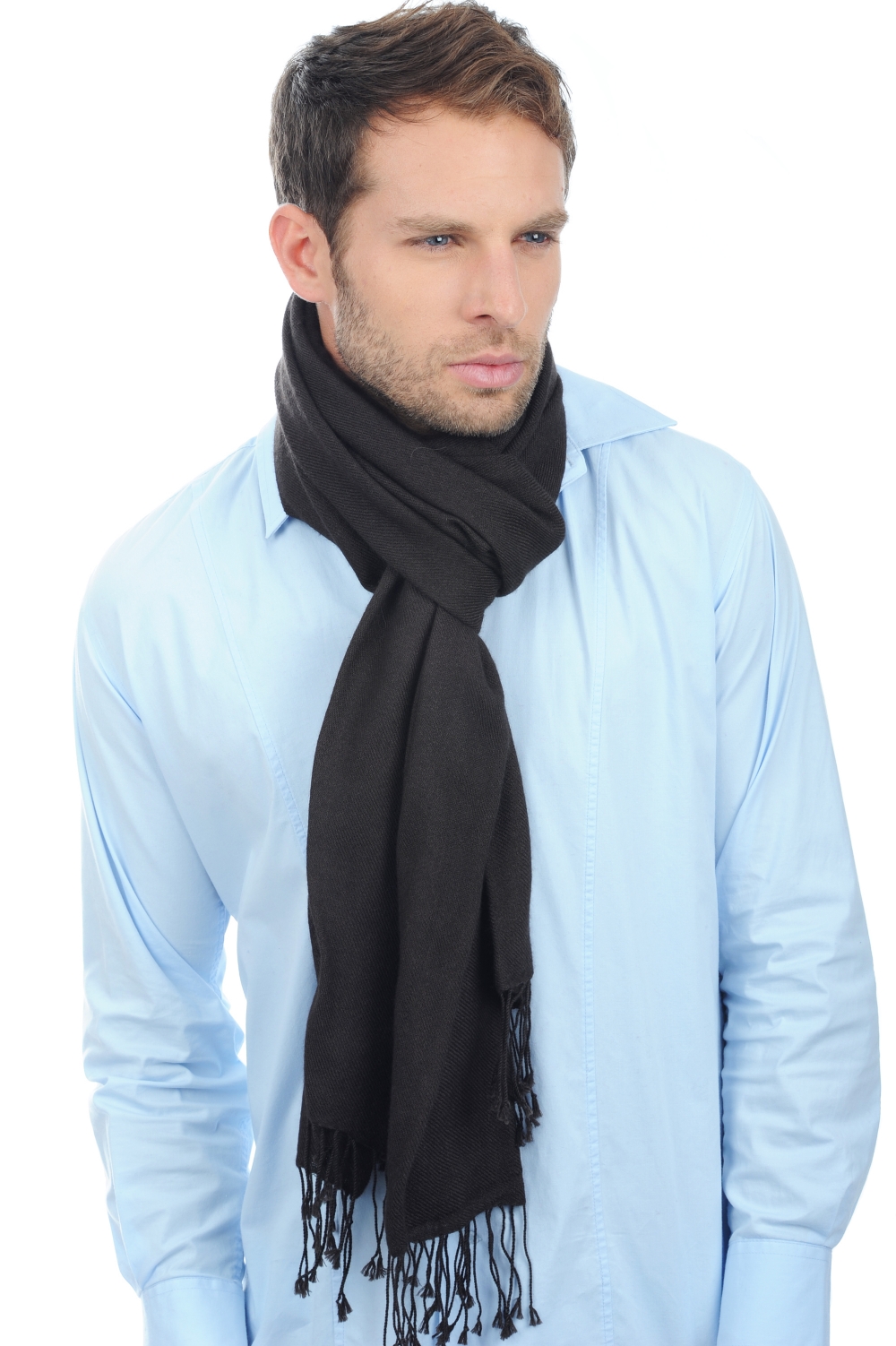 Cashmere accessories shawls diamant licorice 201 cm x 71 cm