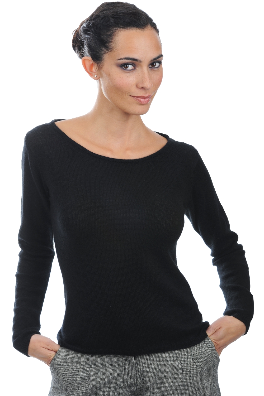 Cashmere ladies basic sweaters at low prices caleen black 3xl