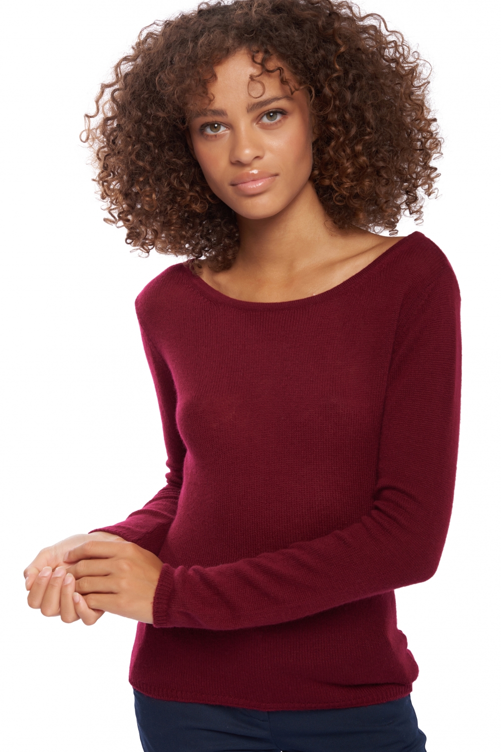Cashmere ladies basic sweaters at low prices caleen bordeaux xs