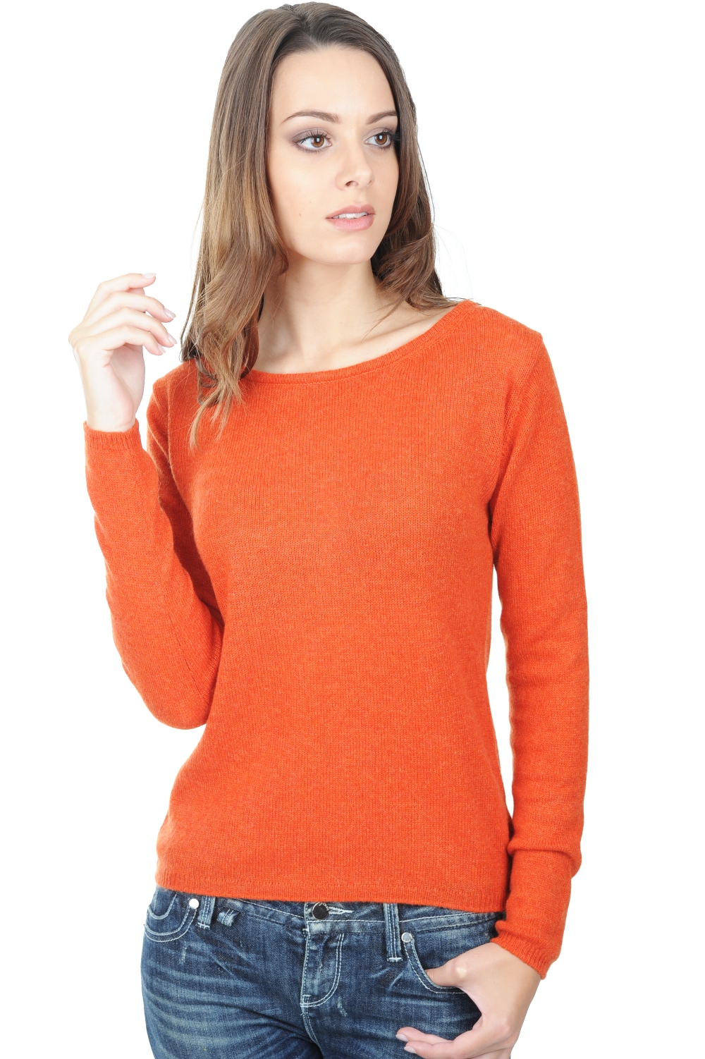 Cashmere ladies basic sweaters at low prices caleen paprika xl