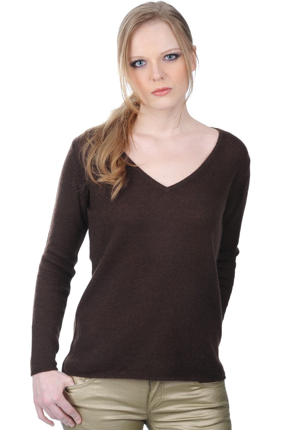 Cashmere ladies basic sweaters at low prices flavie capuccino 2xl