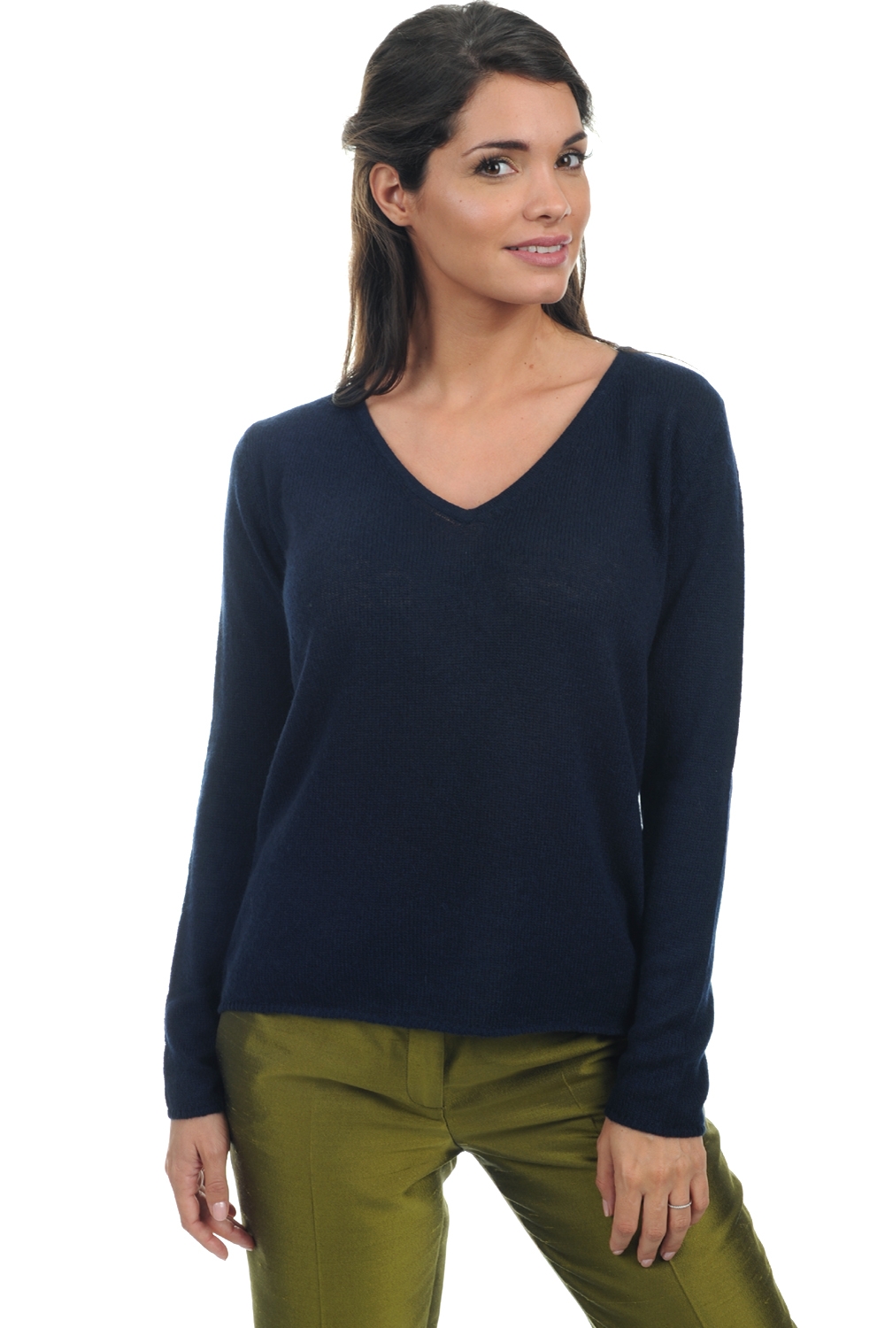 Cashmere ladies basic sweaters at low prices flavie dress blue 2xl
